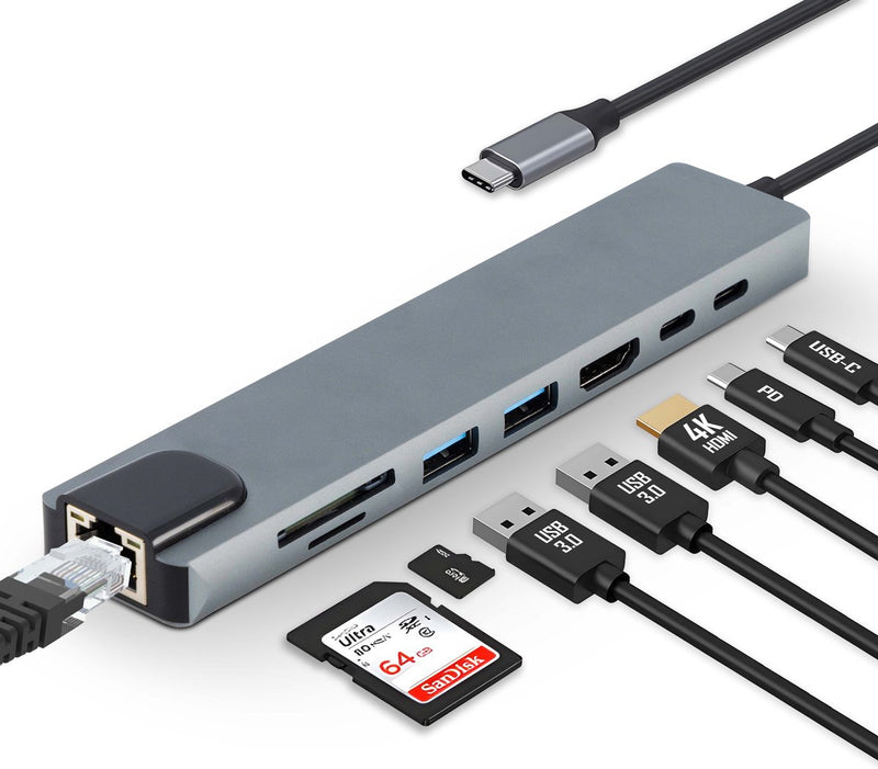 8 in 1 USB-C hub + card reader