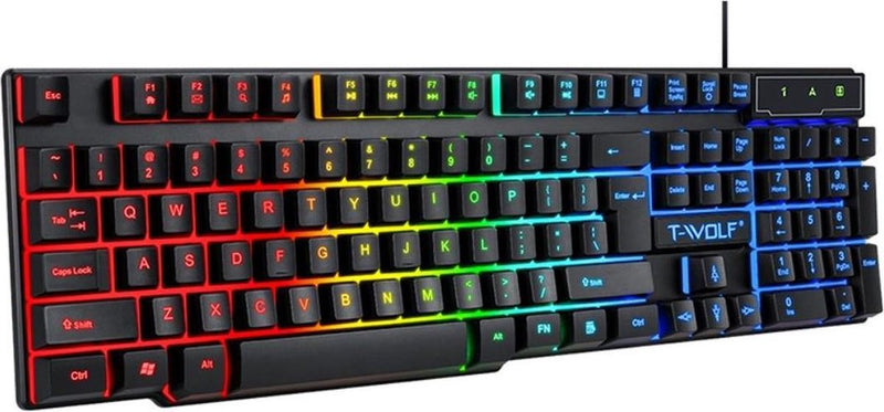 T-WOLF TF800 4-in-1 Gaming Set – RGB Toetsenbord, Muis, Headset en Muismat